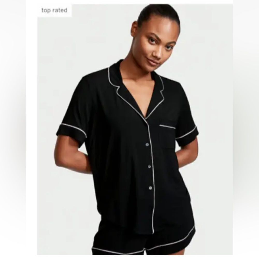 Victoria's Secret Black and White Trim Pajama Set